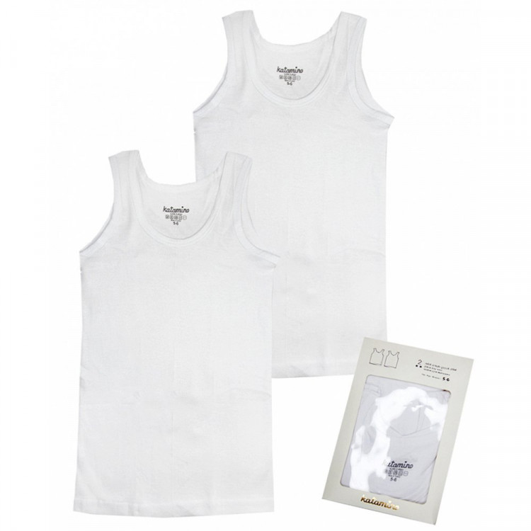 Майка для мальчика размер 128-158 100% х/б цвет белый арт.12821 K KATAMINO