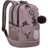 Рюкзак для девочек школьный (Grizzly) арт.RG-663-2/4 серый 28х38х18 см