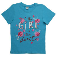 Футболка для девочки арт.Дев размер 32/128-40/152 цвет голубой