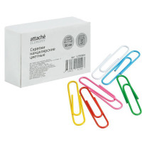 Скрепки винил. 50мм овальные 50шт/уп.Attache цветные арт.1239384 Скрепки винил. 50мм овальные 50шт/уп.Attache цветные арт.1239384