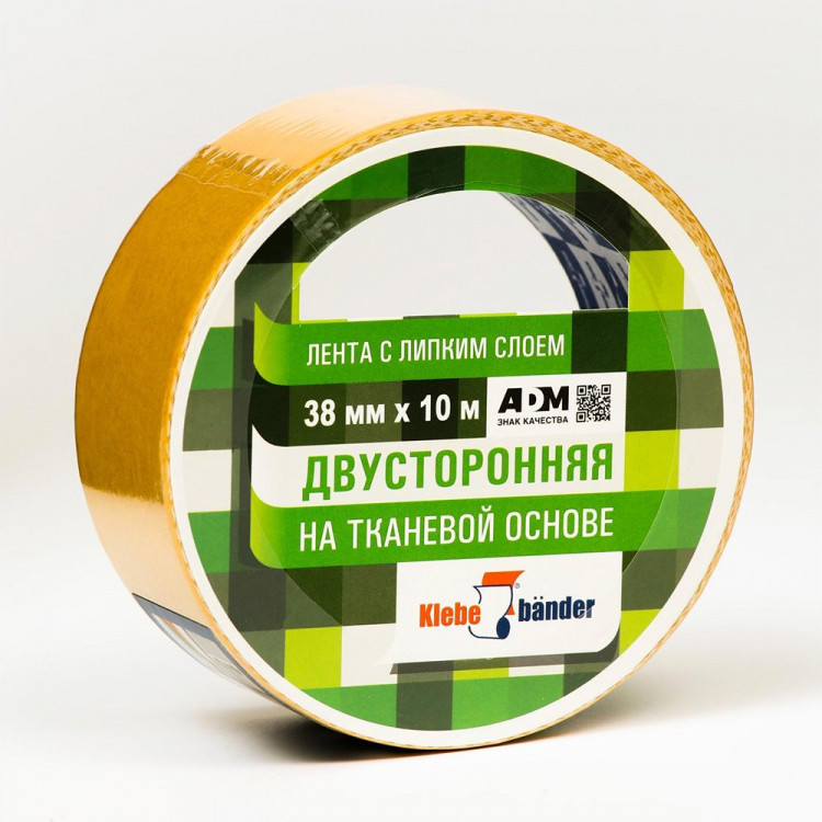 Скотч двусторонний на тканевой основе 38*10м ТМ Klebebänder (Ст.48)