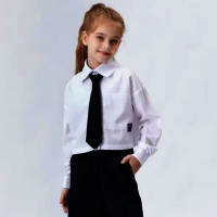 Блузка для девочки  (Colabear) длинный рукав цвет белый арт.188802