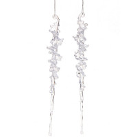 Украшение декор.подвеска "Сосулька кристальная" 26см 02шт/наб. цв.белый/серебро арт.916-1234