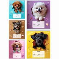 Тетрадь 18 листов клетка (Profit) Обаятельные пёсики обложка-мелованный картон ассорти арт.18-4310 Тетрадь 18 листов клетка (Profit) Обаятельные пёсики обложка-мелованный картон ассорти арт.18-4310