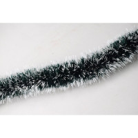 Мишура 05*200см №25 "Норка" цв.зеленый с белыми кончиками (Ст.90)
