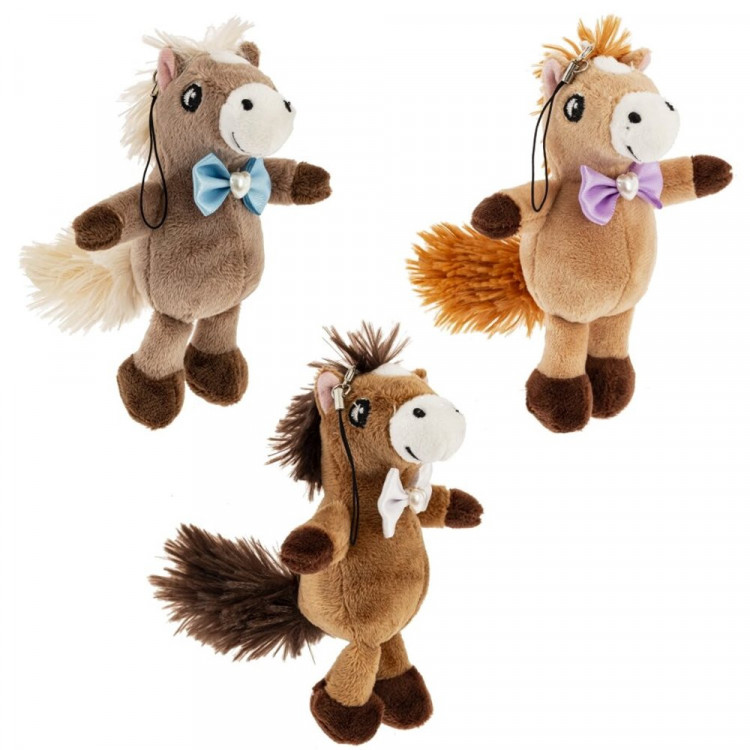 Игрушка мягкая на цепочке 14см "Лошадка с бантиком" арт.823460