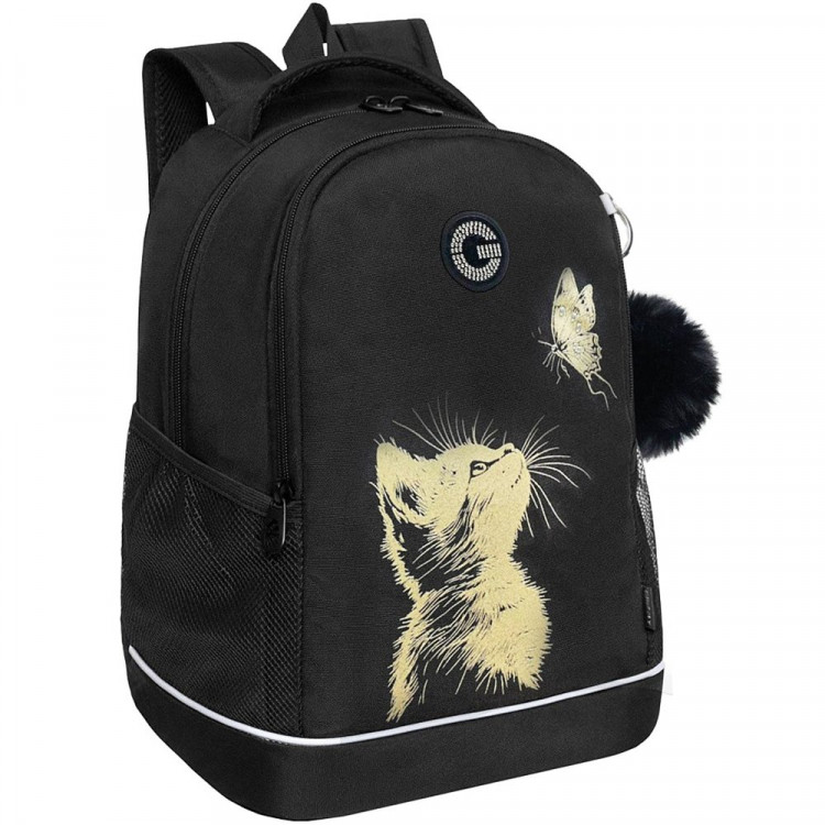 Рюкзак для девочек школьный (Grizzly) арт.RG-663-3/1 черный 28х38х18 см Рюкзак для девочек школьный (Grizzly) арт.RG-663-3/1 черный 28х38х18 см