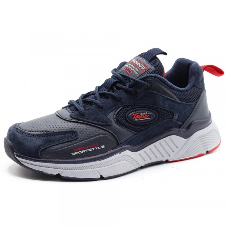 Кроссовки для мальчика (Baas) цвет синий верх-искусственная кожа подкладка-текстиль артикул m-ls-B1717-3