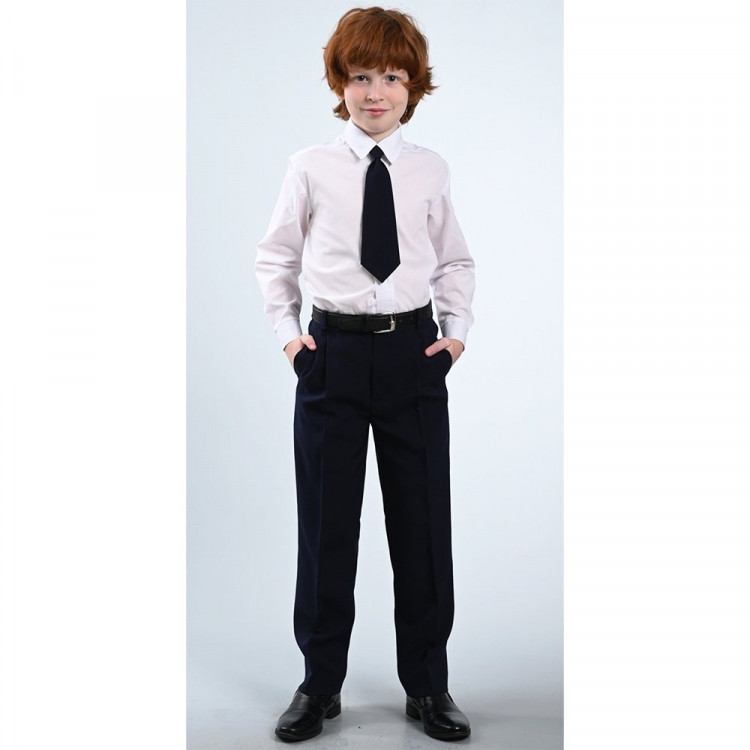 Брюки для мальчика (S&S) Б-06 классический силуэт размер 30/122-48/176 цвет темно-синий