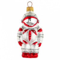 Украшение на ёлку стекло 11см "Космонавт" красный п/у арт.ФУ-616/1