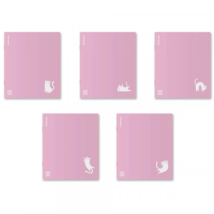 Тетрадь пластиковая обложка А5 клетка 48 листов (ErichKrause) Brave cats фиолетовая арт.61955