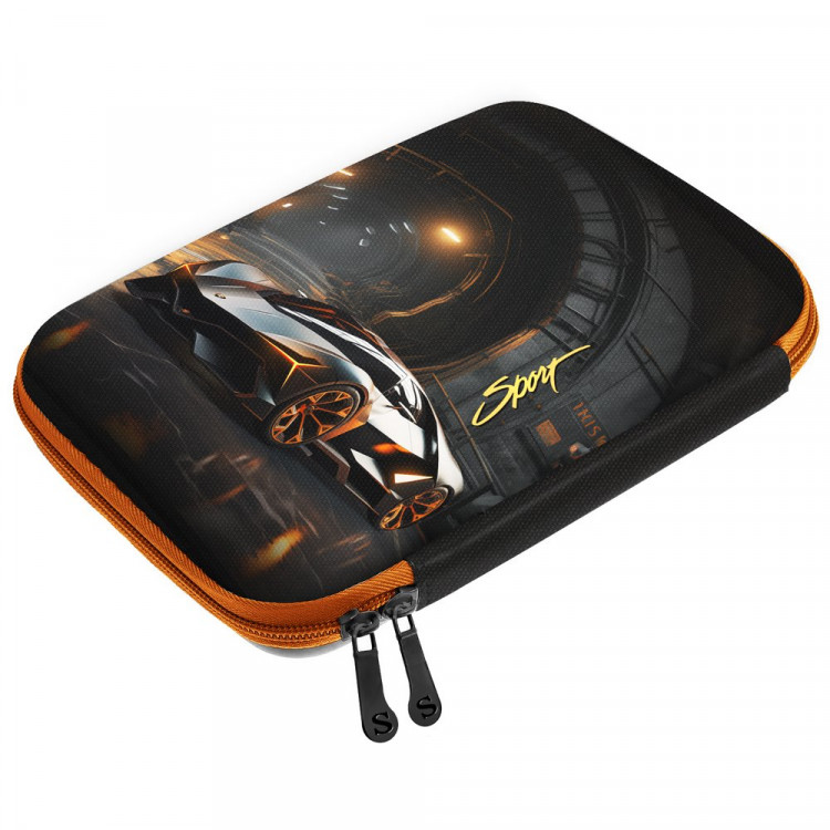 Пенал 1 отделение овальный (Stavia) Машина мультиколор 210х120х50мм арт.85254