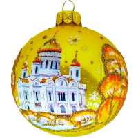 Шар стекло 8см "Храм Христа Спасителя" п/у арт.КУ-80-214167