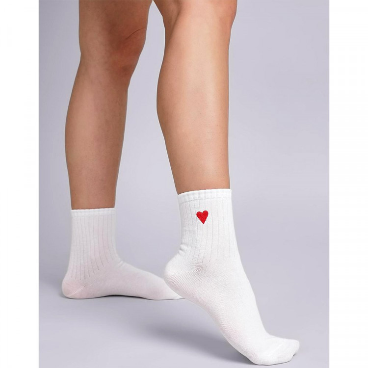 яяяНоски женские арт.Д648 70% хлопок 25% полиамид 5% эластан цвет белый (Clever)