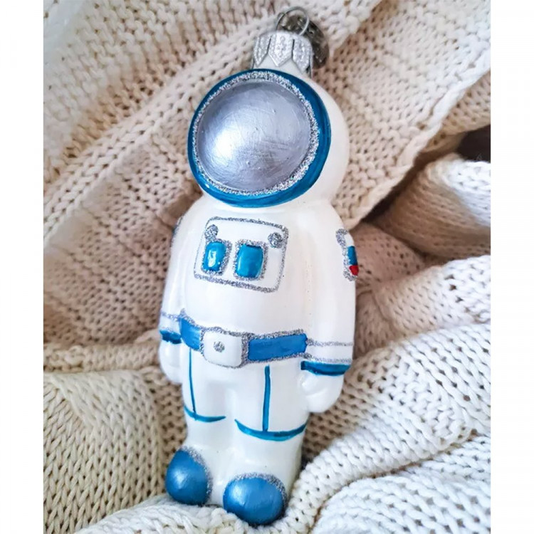 Украшение на ёлку стекло (серия Премиум) 12см "Космонавт большой" п/у арт.ФУ4-2208