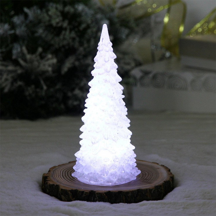 Сувенир с подсветкой LED "Ёлочка Волшебная красавица" 17см свет белый, на батарейках арт.700-0712