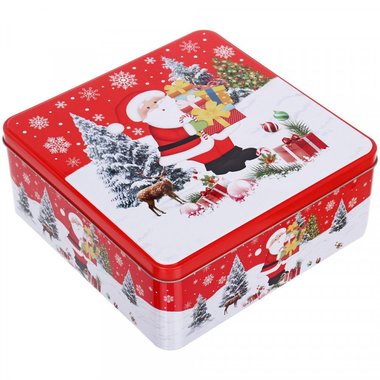 Банка жестяная "Настроение праздника" 19,5*19,5*8см 2500мл арт.894-416 Банка жестяная "Настроение праздника" 19,5*19,5*8см 2500мл арт.894-416