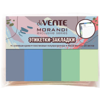 1206Закладки самокл. пластик 12*45мм 5цв*20л (deVENTE) Morandi пастель, в блистере арт.2011205 (Ст.)