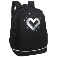 Рюкзак для девочек школьный (Grizzly) арт.RG-663-4/2 чёрный - голографический 28х38х18 см