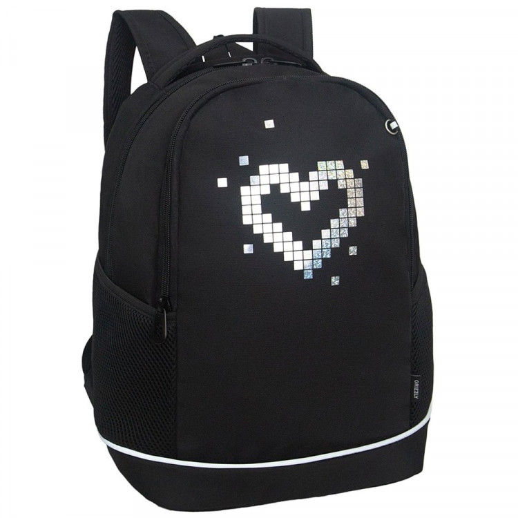 Рюкзак для девочек школьный (Grizzly) арт.RG-663-4/2 чёрный - голографический 28х38х18 см Рюкзак для девочек школьный (Grizzly) арт.RG-663-4/2 чёрный - голографический 28х38х18 см