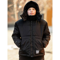 Куртка зимняя для мальчика (BATIK) арт.ГРИН размерный ряд 40/152-42/164 цвет черный