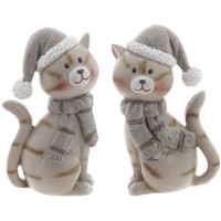 Статуэтка декоративная "Котёнок в шапочке и шарфе" 09см 2 вида арт.825217