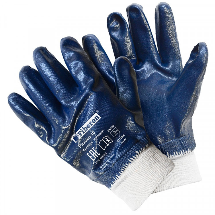 Перчатки "Повышенная стойкость к загрязнениям", хлопок+полиэстер, нитриловое покрытие, в и/у, 10(XL), манжета-резинка, Fiberon Перчатки "Повышенная стойкость к загрязнениям", хлопок+полиэстер, нитриловое покрытие, в и/у, 10(XL), манжета-резинка, Fiberon