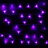 Гирлянда электрическая для дома точечная 5,5м 50LED цвет фиолетовый (светлый провод) 8режимов арт.127-002