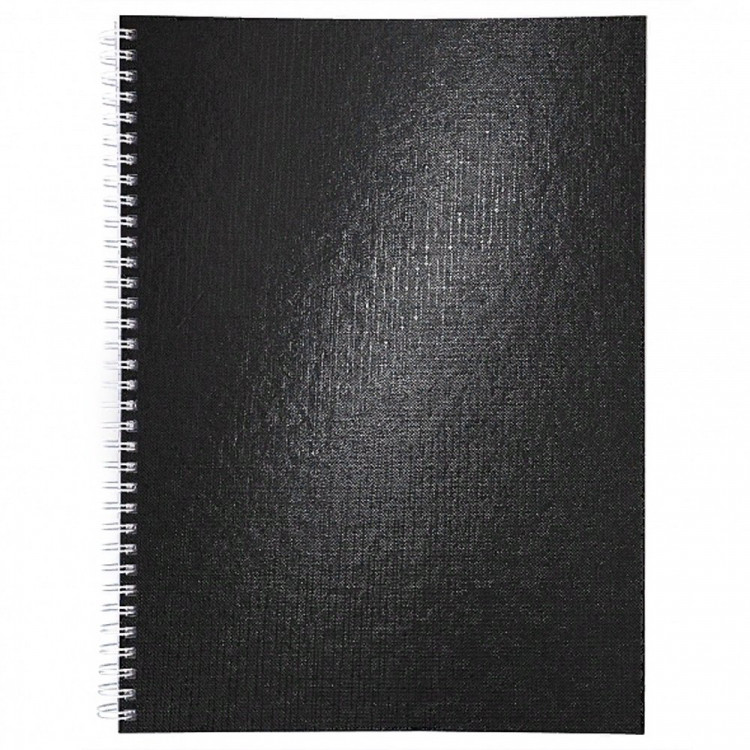 Тетрадь А4 клетка 96 листов бумвинил на гребне (Hatber) METALLIC Черная арт.96Т4бвВ1гр