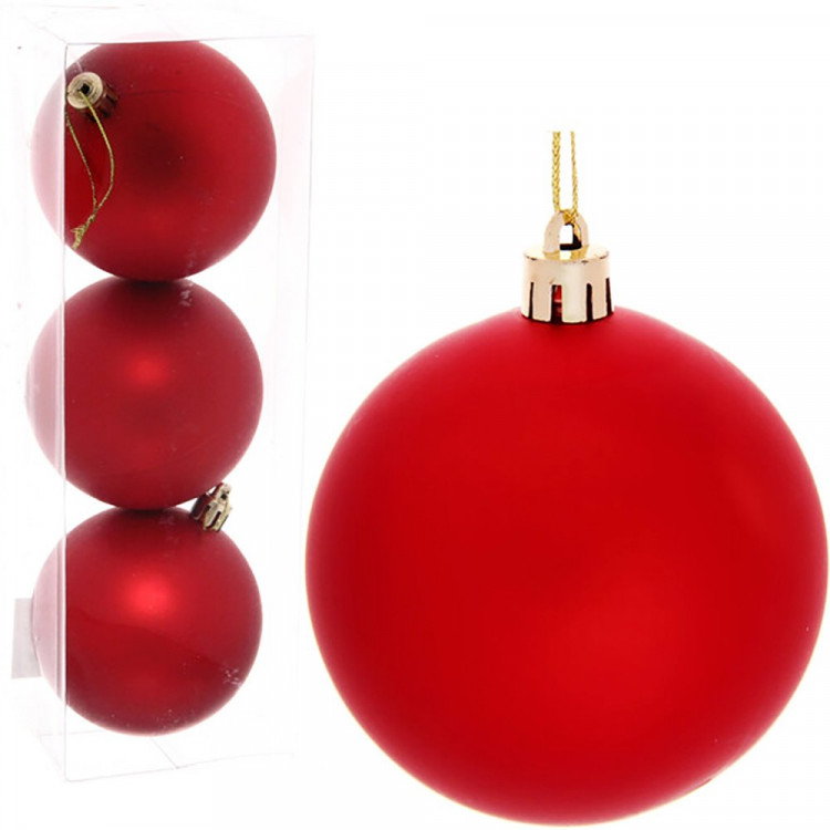 Набор шаров 08см 03шт/наб. "Матовый" цв.красный арт.183-923