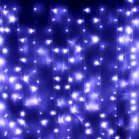 Гирлянда электрическая уличная занавес Водопад 3*2,5м 480LED цвет белый (светлый провод) 8режимов арт.183-077