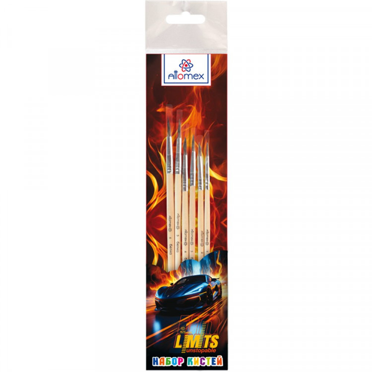 Набор кистей белка 6 штук в наборе Attomex №1,2,3,4,5,6 Никаких ограничений (No Limits) арт.8072607