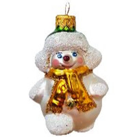 Украшение декоративное стекло 8,5см "Зимний снеговик" п/у арт.ФУ-777