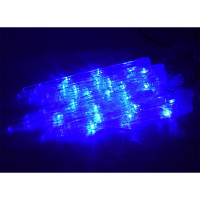 Гирлянда электрическая для дома фигурная 2,5м*20см 24LED "Сосулька" цвет синий (светлый провод) 8режимов арт.183-115 Гирлянда электрическая для дома фигурная 2,5м*20см 24LED "Сосулька" цвет синий (светлый провод) 8режимов арт.183-115