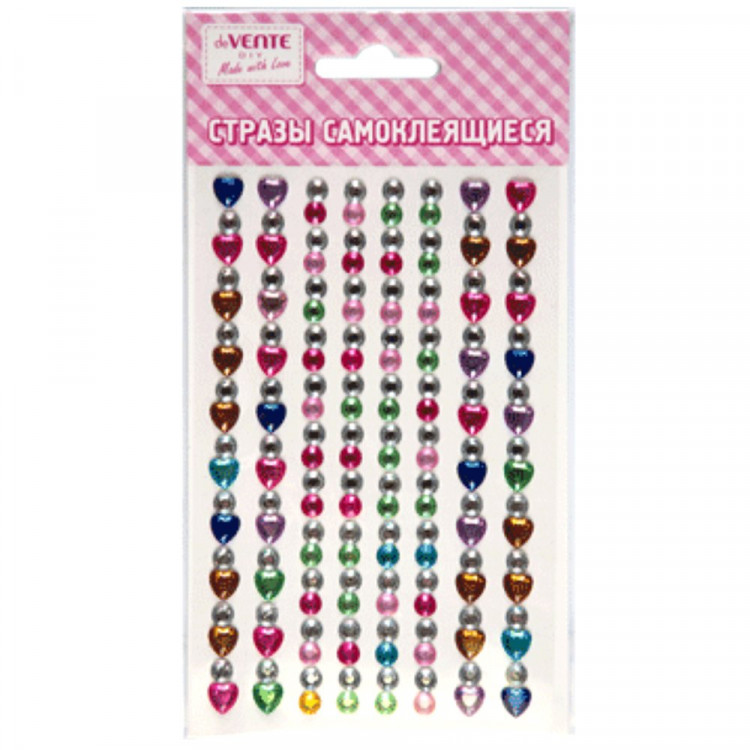 Наклейки-стразы акриловые (deVENTE) Hearts and diamonds цвет ассорти 9,5х15 см арт.8004118 Наклейки-стразы акриловые (deVENTE) Hearts and diamonds цвет ассорти 9,5х15 см арт.8004118