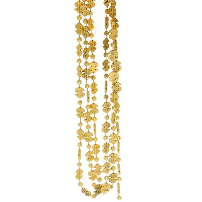 Украшение декоративное "Бусы" доллар 1,5м золото арт.201-0435