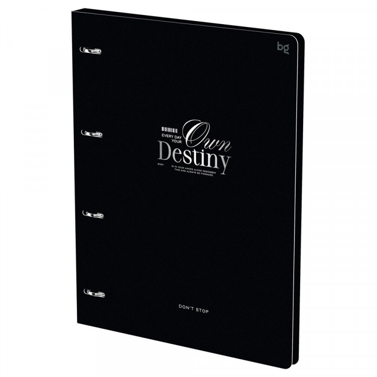Тетрадь на кольцах А4 клетка 120 листов (BG) Don't stop матовая ламинация, тиснение фольгой арт.ТК4к120_лм_тф 57844