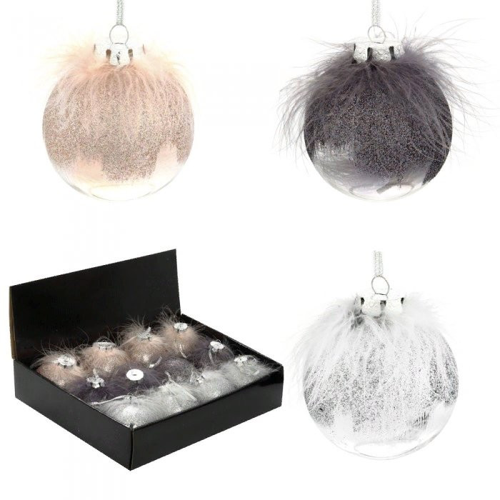 Шар пластик 08см "Перышко страуса" микс арт.744591