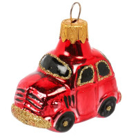Украшение на ёлку стекло 06см "Автомобиль ЗАЗ" красный п/у арт.ФУ-324/1