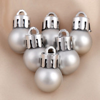 Набор шаров 02см 06шт/наб. "Матовый" серебро арт.4298852