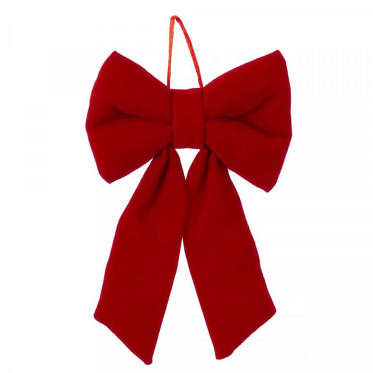 Украшение декоративное "Бант объёмный" 12*09см "Бархат" цв.красный арт.826094