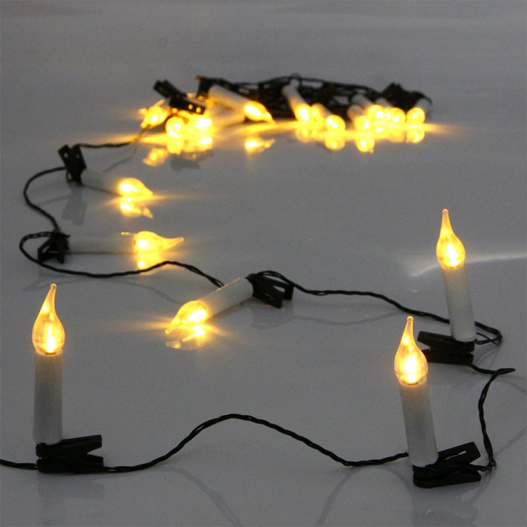 Гирлянда эл.д/дома фигурная 04м 20LED "Свечи" (зел.провод) цв.т.белый арт.183-116