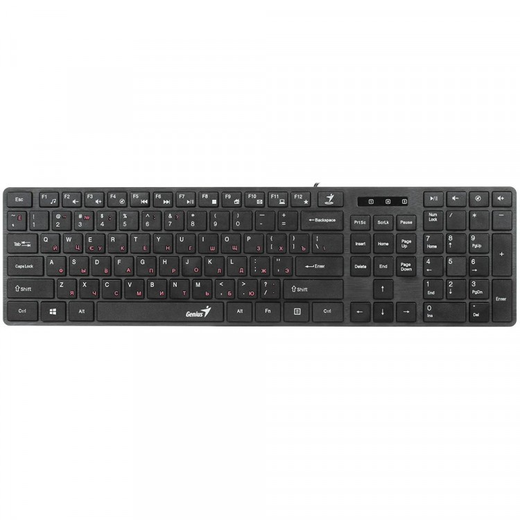 Клавиатура провод Genius SlimStar126, USB, черный