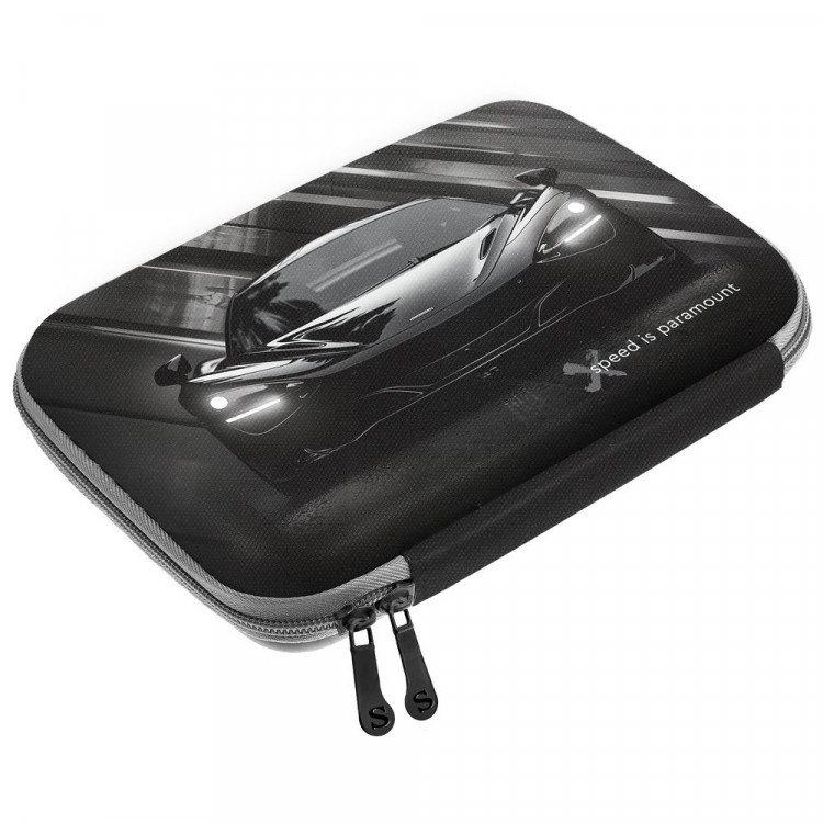 Пенал 1 отделение овальный (Stavia) Скорость мультиколор 210х120х50мм арт.85261