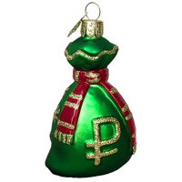 Украшение на ёлку стекло (серия Премиум) 10см "Мешок-рубль" п/у арт.ФУ4-2434