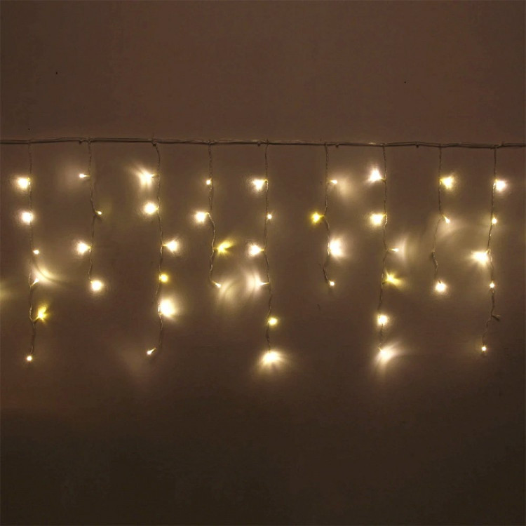 Гирлянда эл.д/дома подвесная Бахрома 3*0,3/0,5м 120LED (св.провод) цв.т.белый реж.мерц арт.183-369