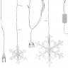 Гирлянда электрическая для дома занавес Бахрома 2,5*0,6/0,9м 130LED "Снежинка" цвет мульти (светлый провод) (можно соединить) арт.183-133 Гирлянда электрическая для дома занавес Бахрома 2,5*0,6/0,9м 130LED