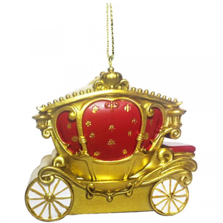 Украшение декор.подвеска фигурка (Серия Царьград) "Карета" 08см цв.красн/бел/золото арт.95485