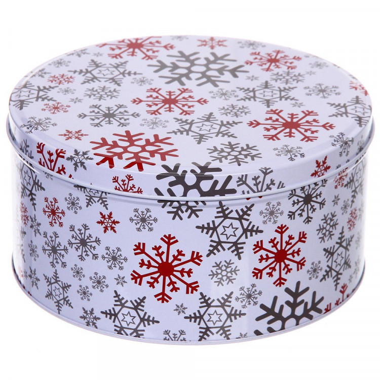 Банка жестяная "Снежинка" 16,8*8см 1500мл арт.894-434 Банка жестяная "Снежинка" 16,8*8см 1500мл арт.894-434