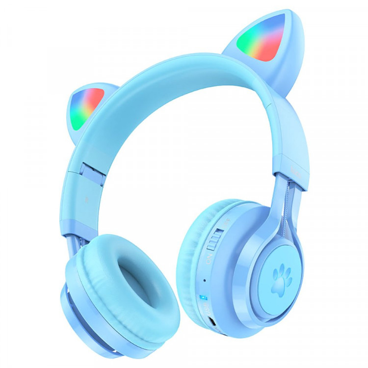 Наушники HOCO W39 Cat ear kids wireless headphones цв.синий Наушники HOCO W39 Cat ear kids wireless headphones цв.синий